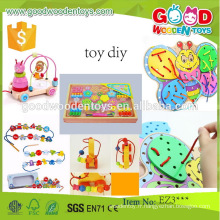 EN71 de bonne qualité perles en bois jouets OEM / ODM vente en gros coloré éducatif à la main en bois bricolage jouet